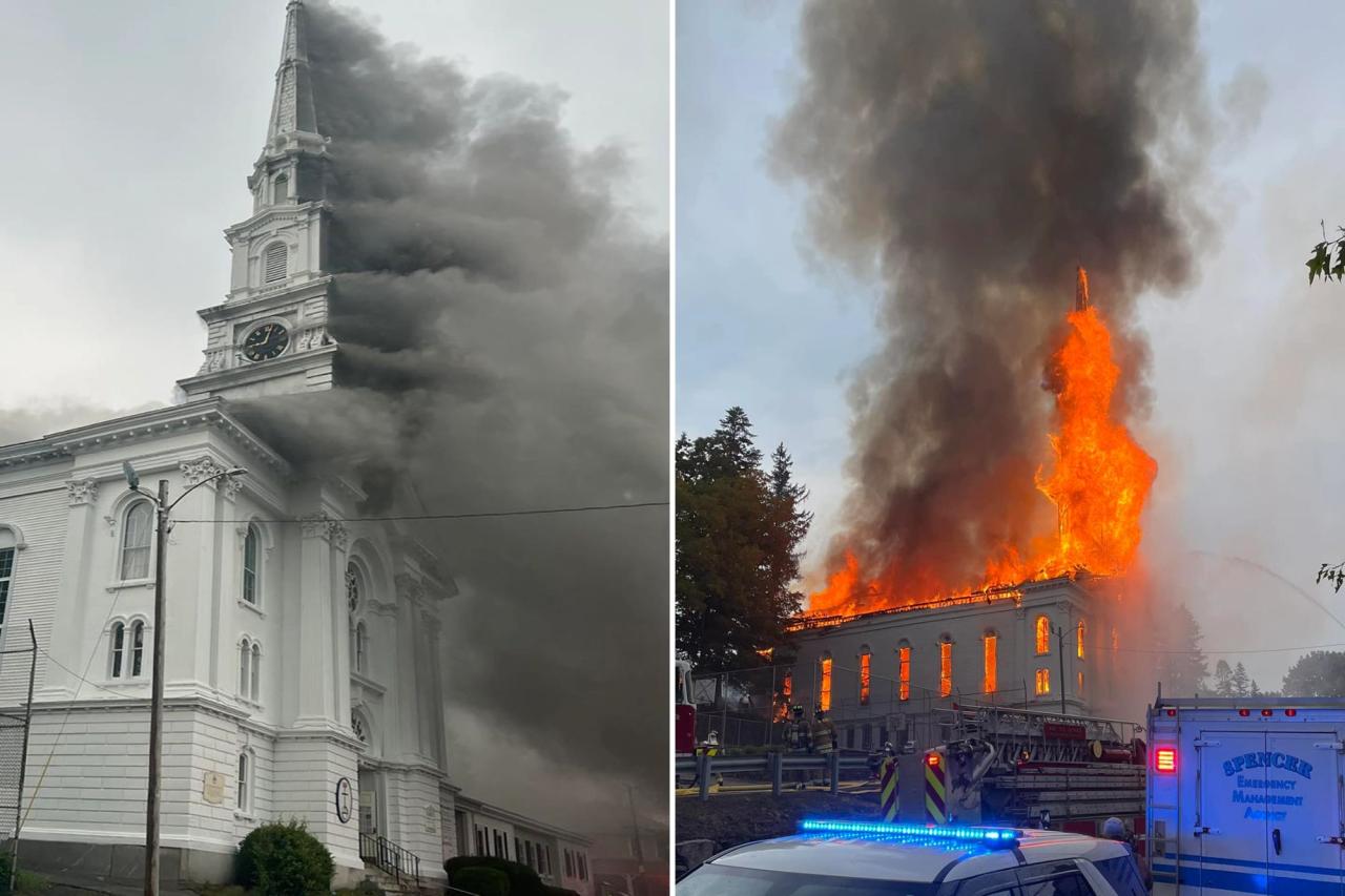 Massachusetts' First Congregational Church destroyed in fire