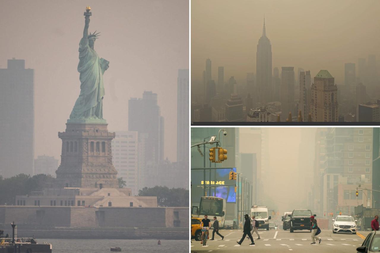 Photos capture New York City’s historic day consumed by wildfire smoke